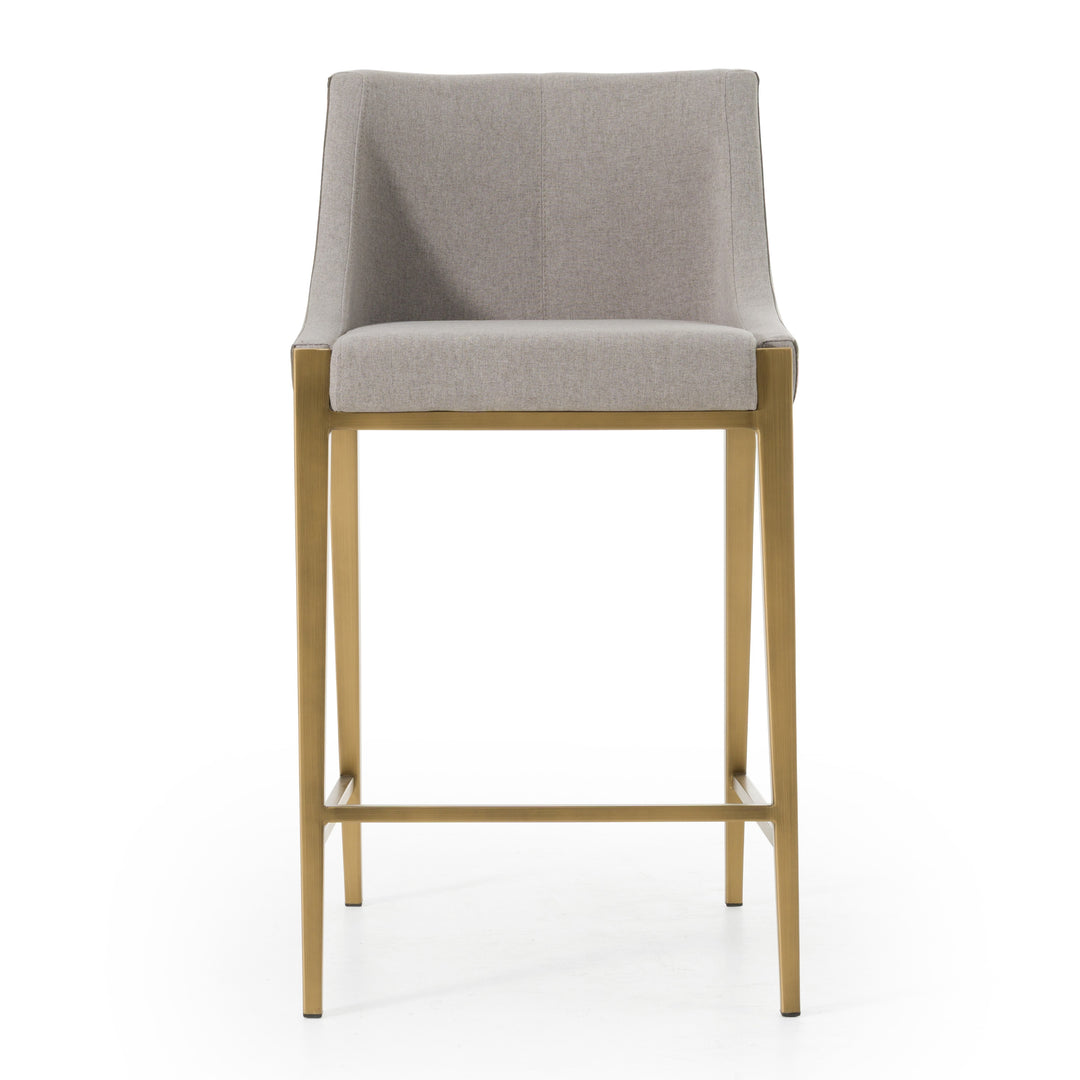 Fairview - Contemporary Grey + Brass Counter Stool