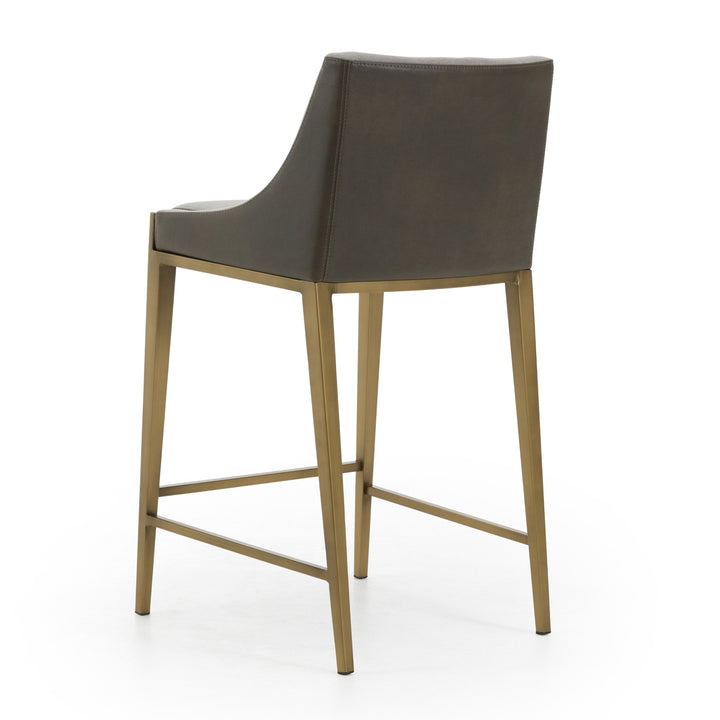 Fairview - Contemporary Grey + Brass Counter Stool