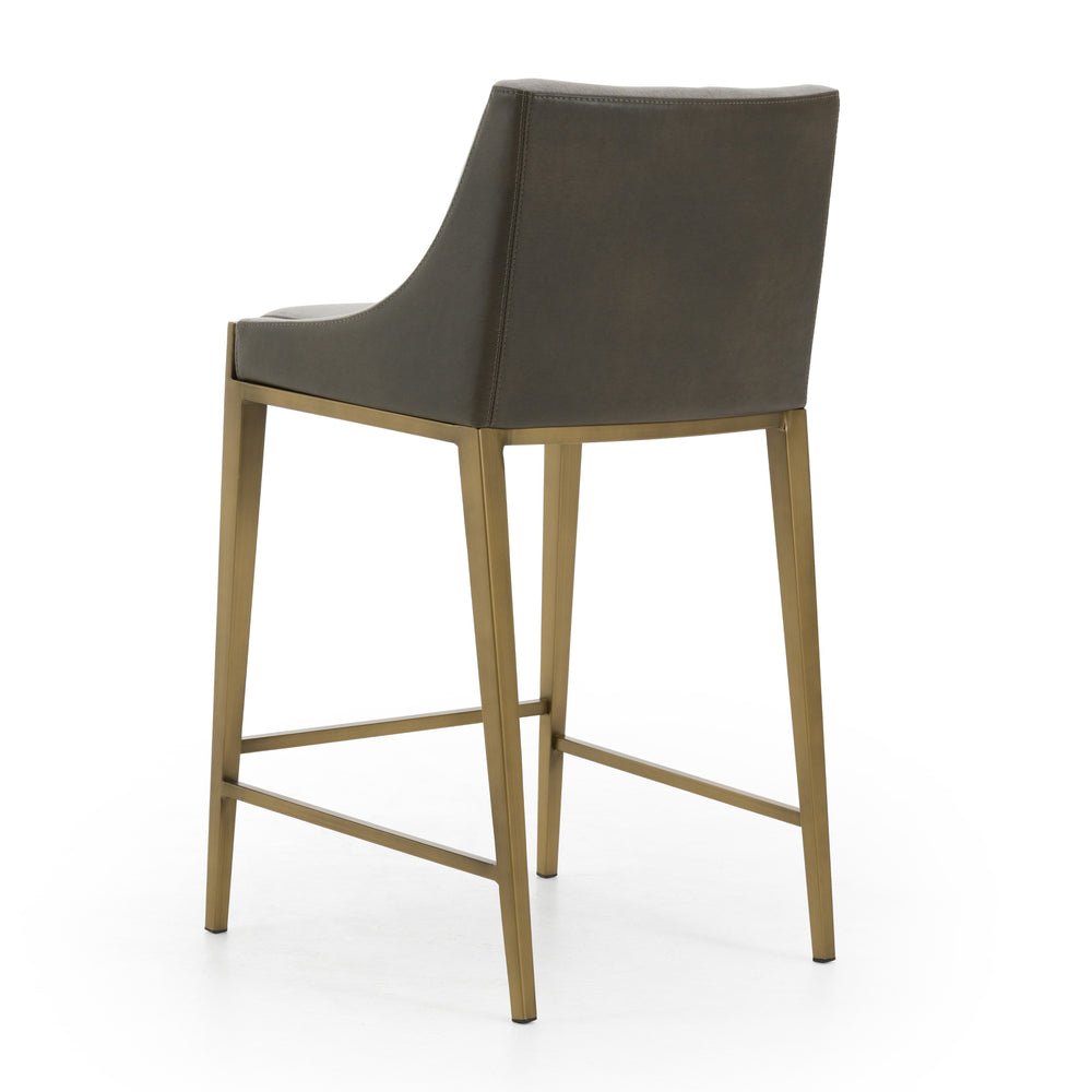 Fairview - Contemporary Grey + Brass Counter Stool