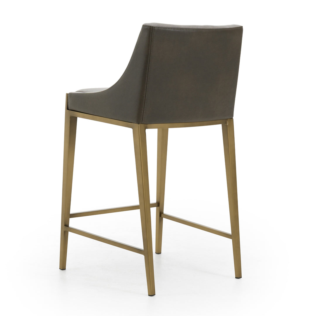Fairview - Contemporary Grey + Brass Counter Stool
