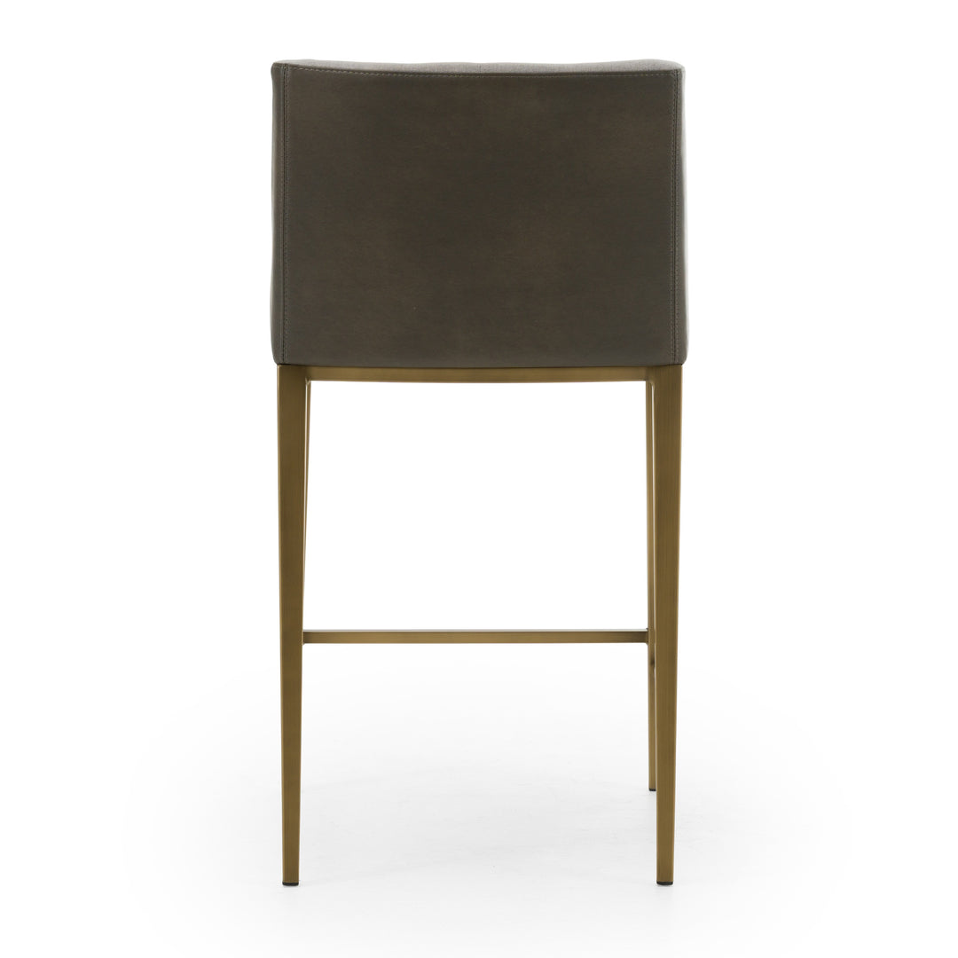 Fairview - Contemporary Grey + Brass Counter Stool
