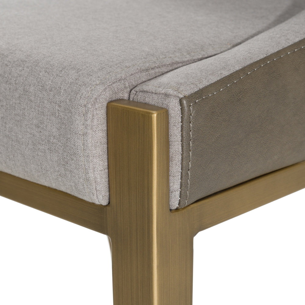 Fairview - Contemporary Grey + Brass Counter Stool