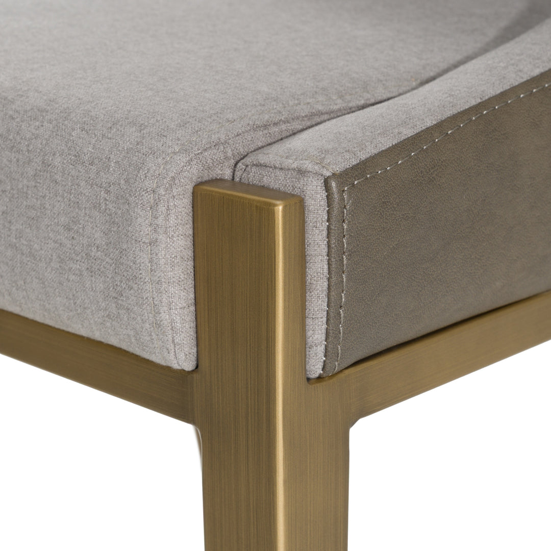 Fairview - Contemporary Grey + Brass Counter Stool