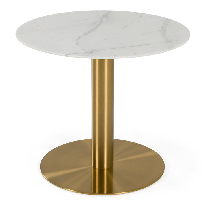 Fairway - Glam White Marble and Brushed Gold Tall End Table