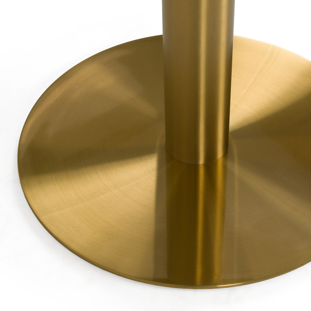 Fairway - Glam White Marble and Brushed Gold Tall End Table - View 3