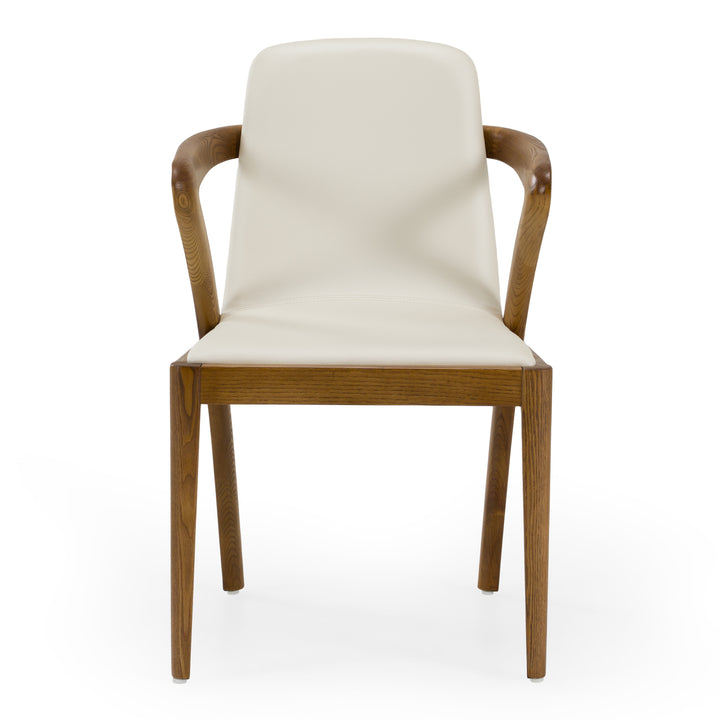 Falcon Mid-Century Walnut and Cream Dining Chair