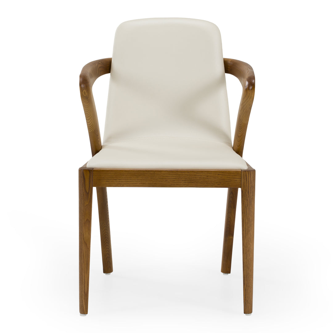 Falcon Mid-Century Walnut and Cream Dining Chair