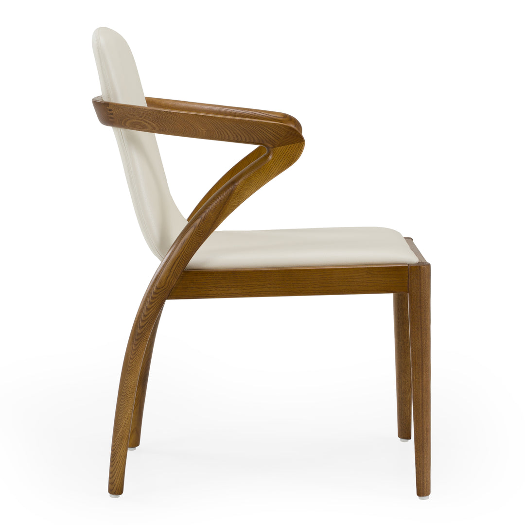 Falcon Mid-Century Walnut and Cream Dining Chair