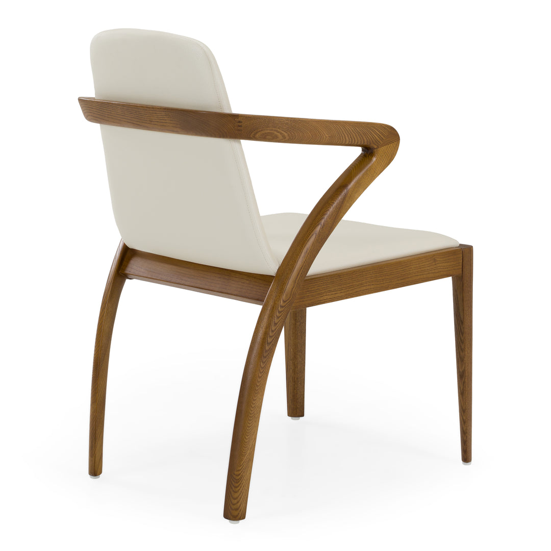 Falcon Mid-Century Walnut and Cream Dining Chair