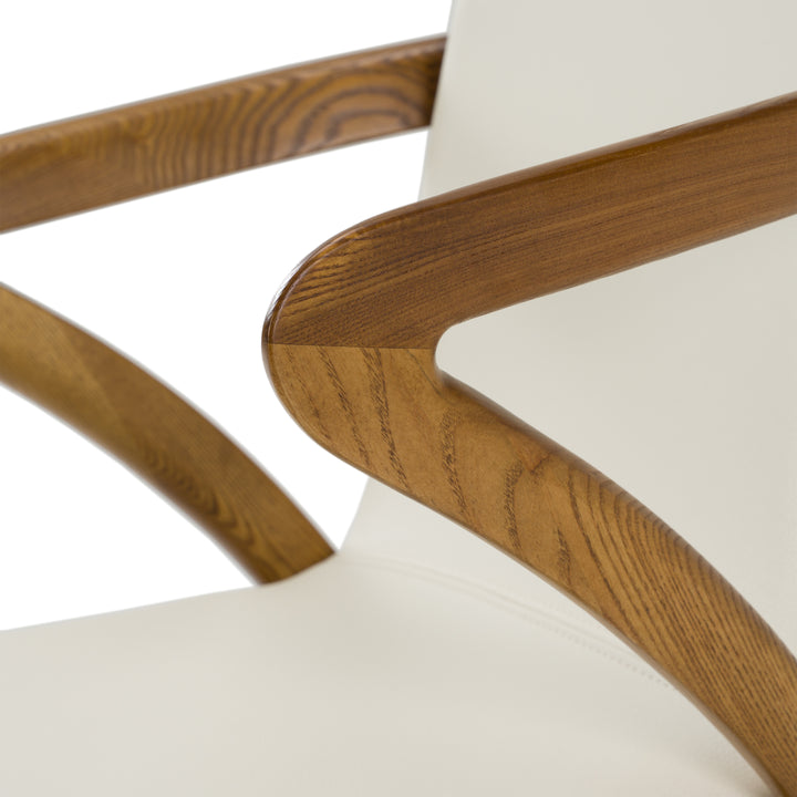 Falcon Mid-Century Walnut and Cream Dining Chair
