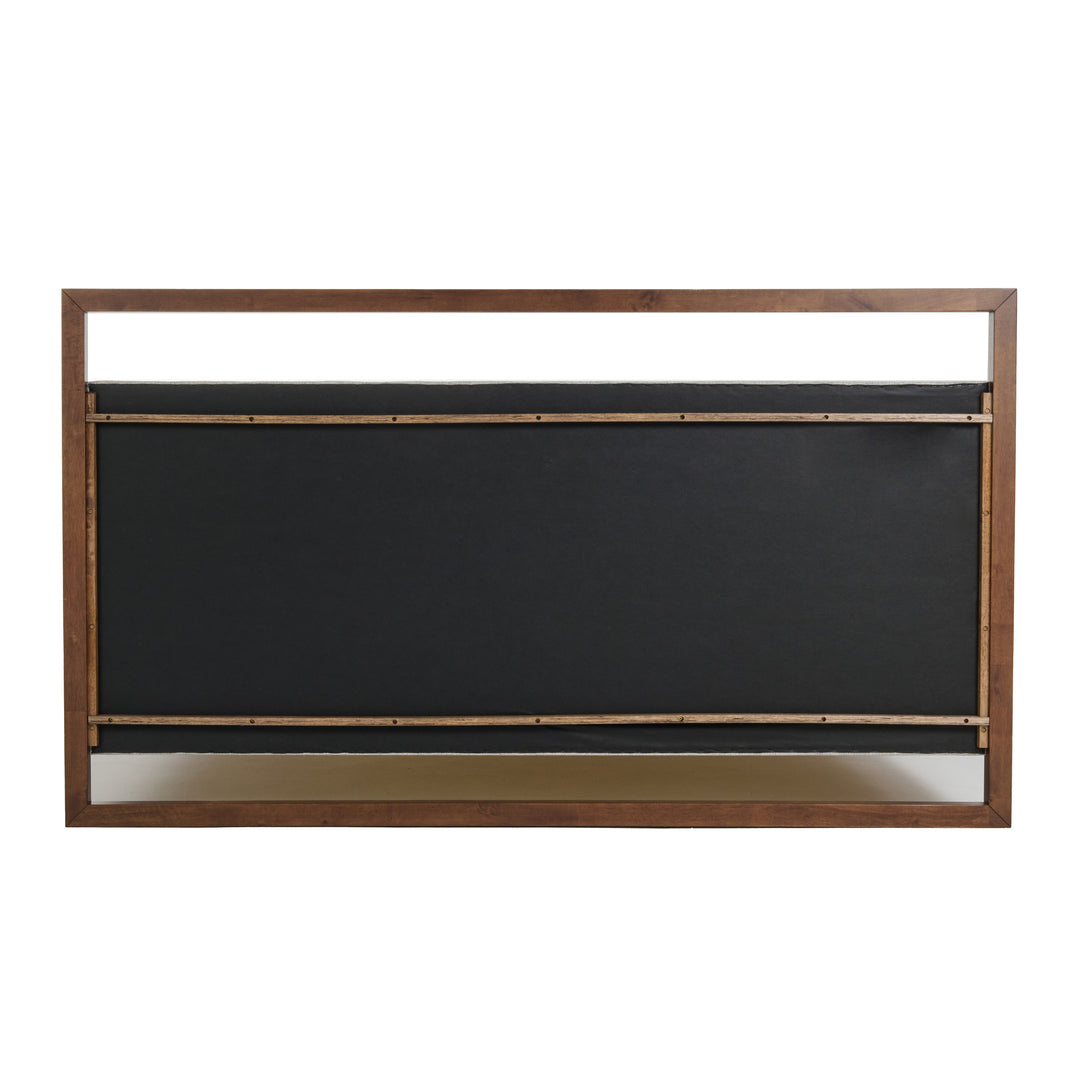 Queen Nova Domus Falcor - Modern Grey Fabric & Walnut Veneer Bed