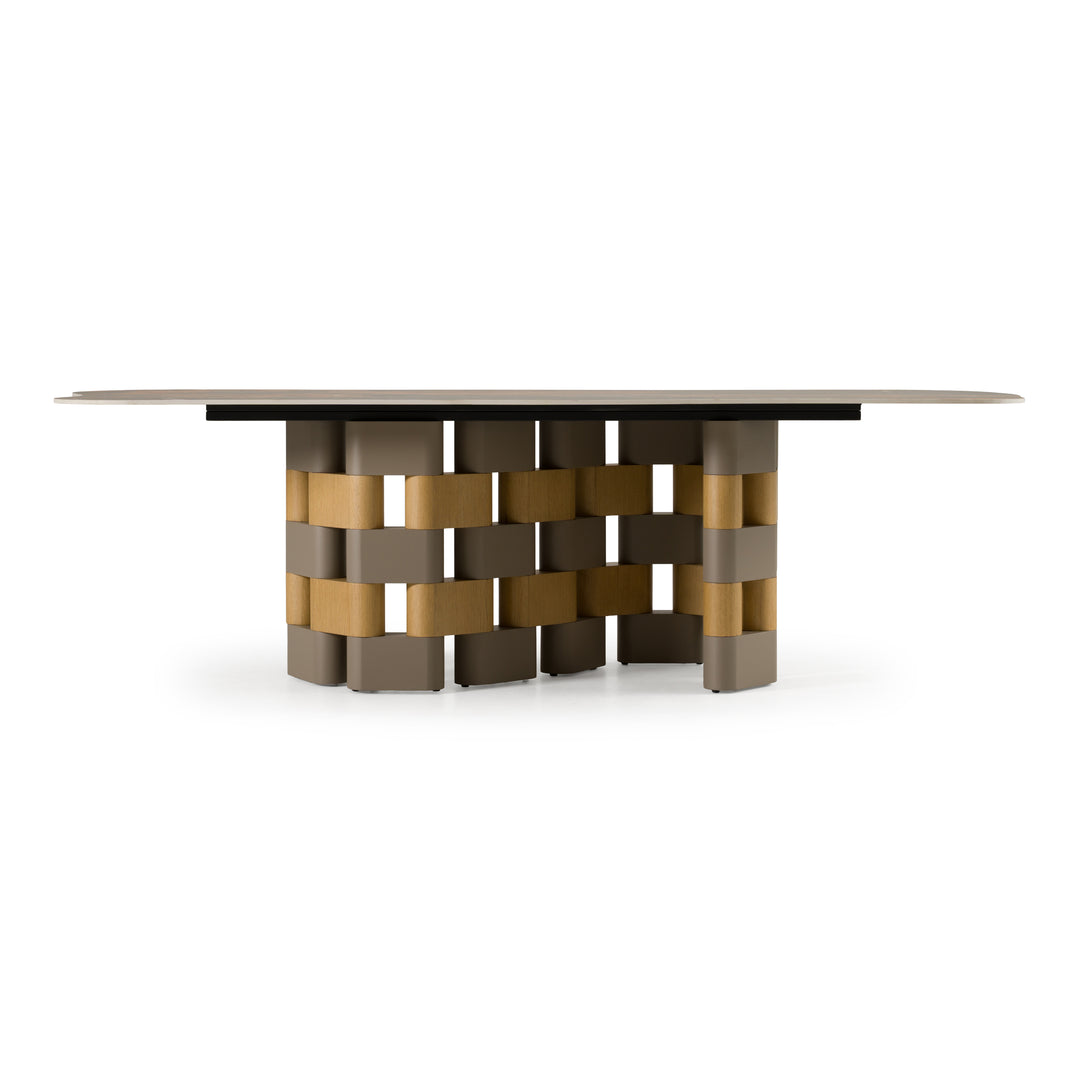 Falzone - Modern Ceramic  Wood Dining Table