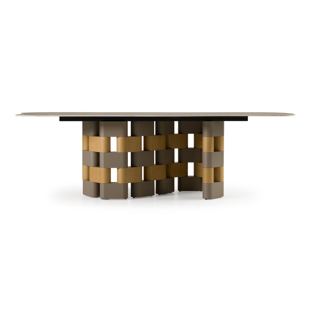 Falzone - Modern Ceramic + Wood Dining Table