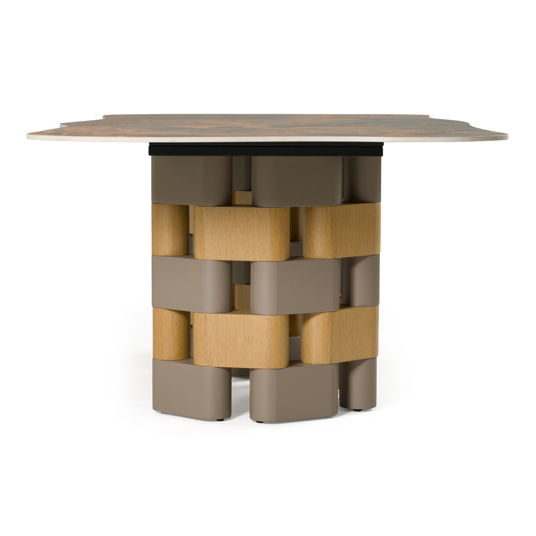Falzone - Modern Ceramic + Wood Dining Table