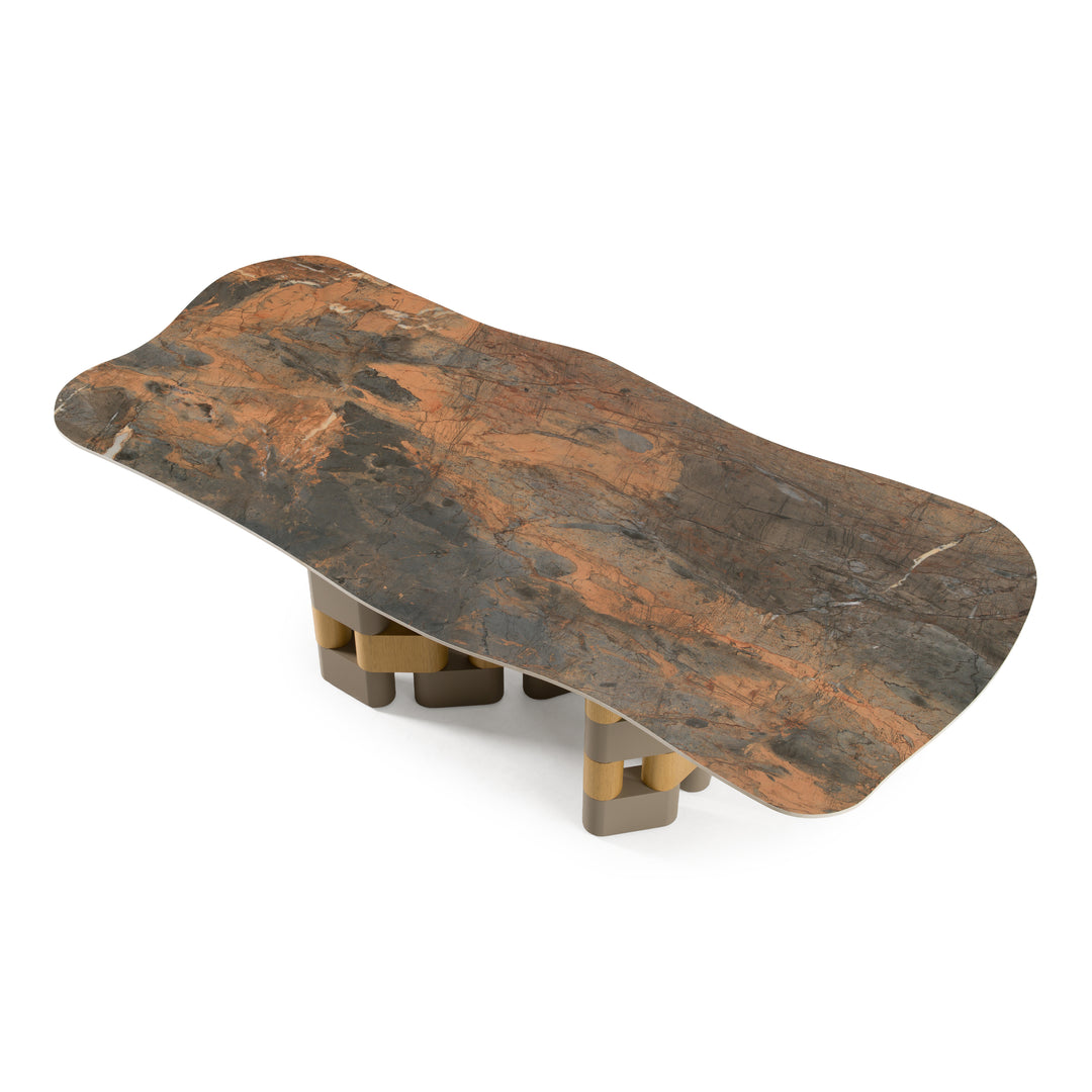 Falzone - Modern Ceramic + Wood Dining Table