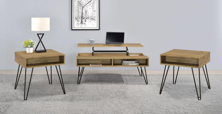 Fanning - 3 Piece Lift Top Coffee And End Table Set - Golden Oak Table Set modern furniture Contempo Furniture