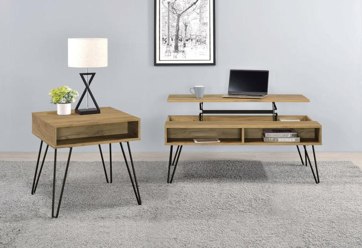 Fanning - Engineered Wood Lift Top Coffee Table - Golden Oak Coffee Table modern furniture Contempo Furniture