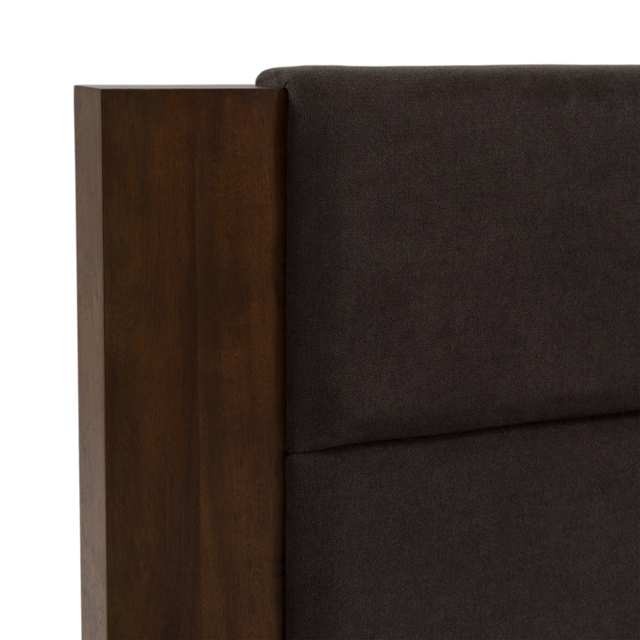 Fantasia - Dark Walnut/Dark Grey Bed and Two Nightstands