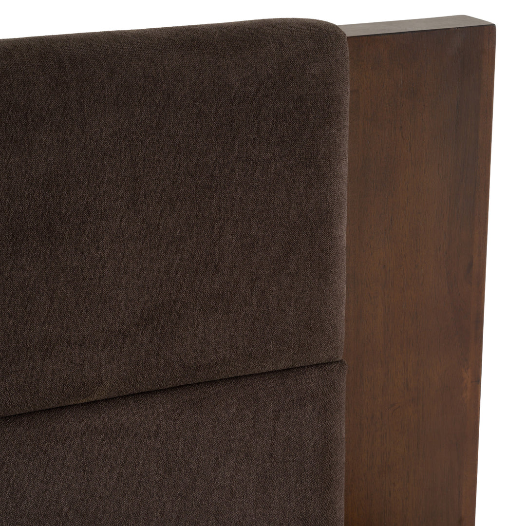 Fantasia  Dark Walnut/Dark Grey Bed and Two Nightstands
