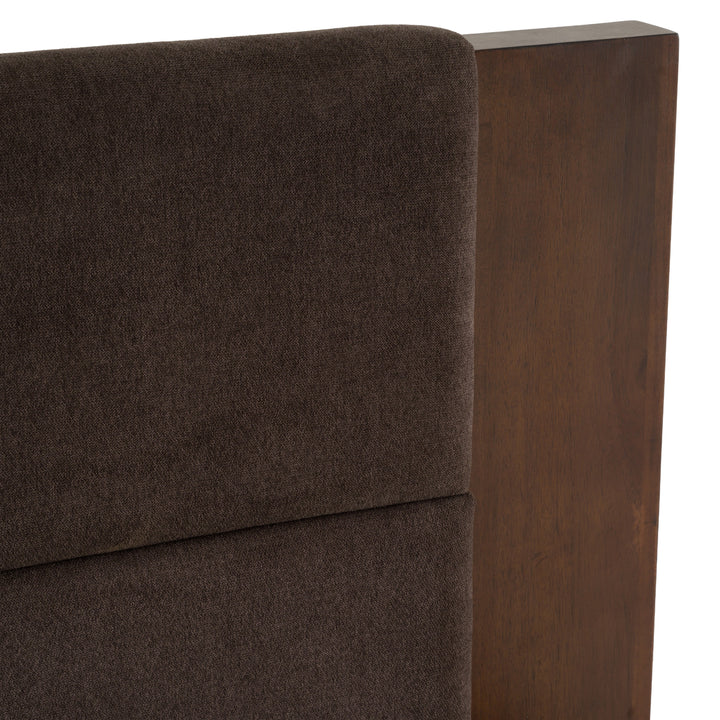 Fantasia  Dark Walnut/Dark Grey Bed and Two Nightstands