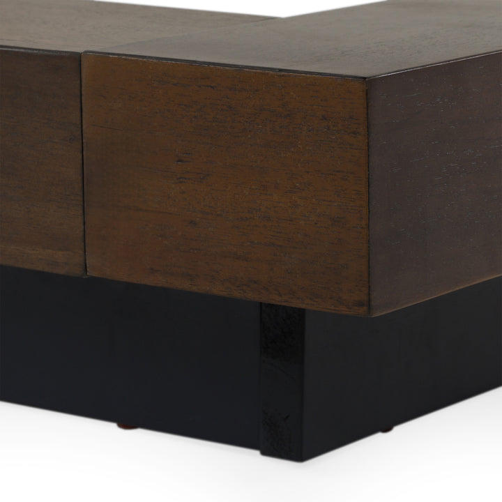 Fantasia - Dark Walnut/Dark Grey Bed and Two Nightstands