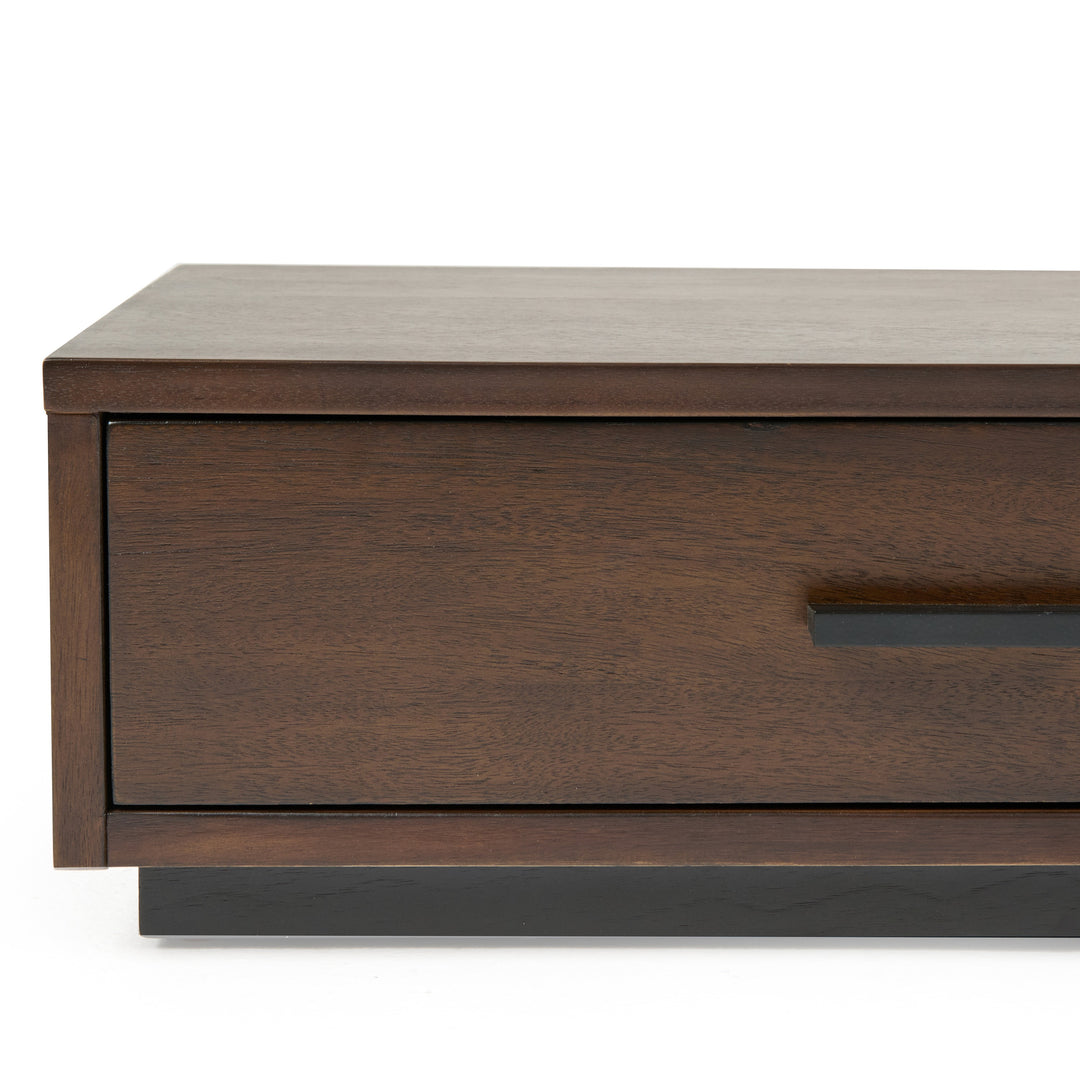 Fantasia  Dark Walnut/Dark Grey Bed and Two Nightstands