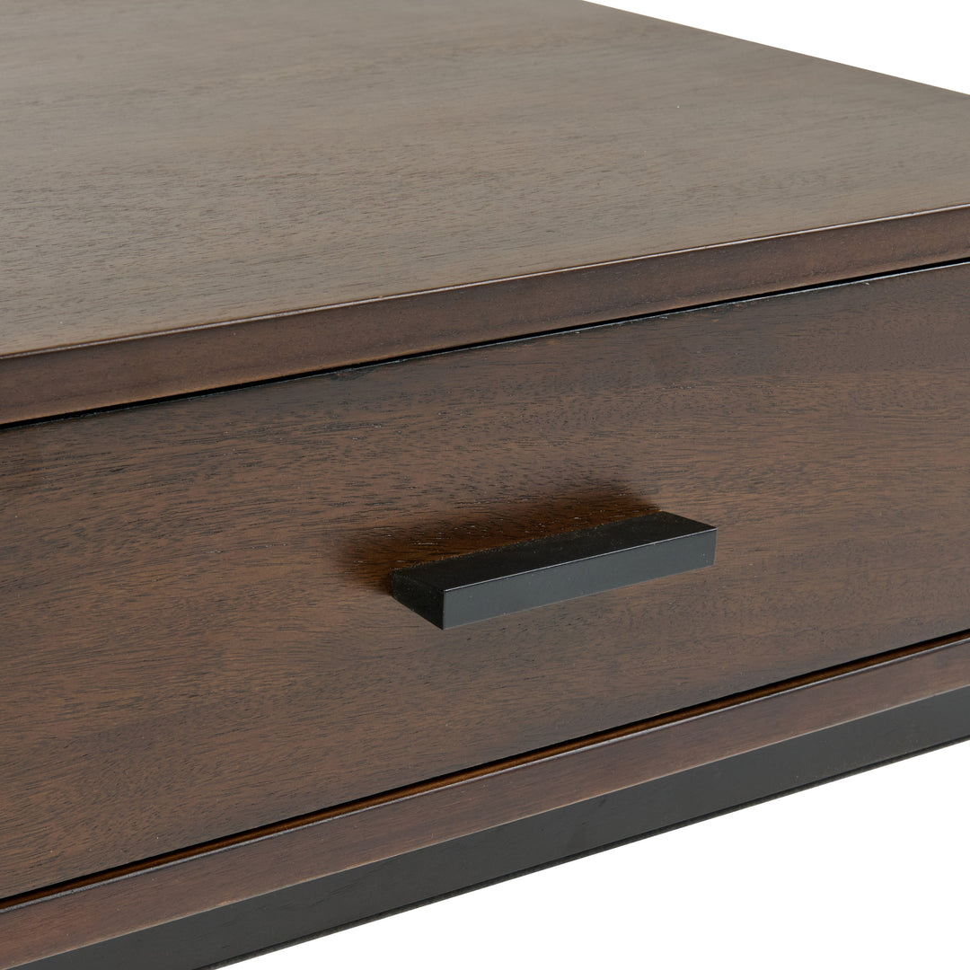 Fantasia  Dark Walnut/Dark Grey Bed and Two Nightstands