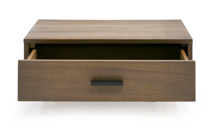 Fantasia - Contemporary Walnut &amp; Grey Bed with Two Nightstands