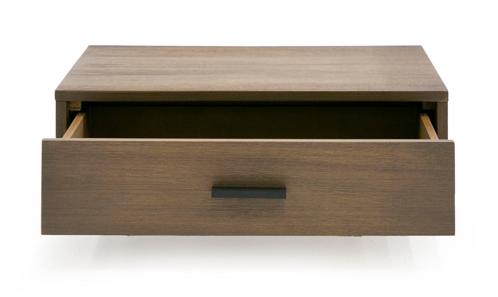 Queen Fantasia - Contemporary Walnut & Grey Bed with Two Nightstands - View 7