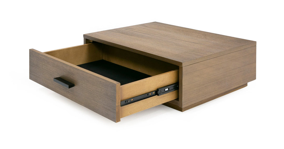 Queen Fantasia - Contemporary Walnut & Grey Bed with Two Nightstands