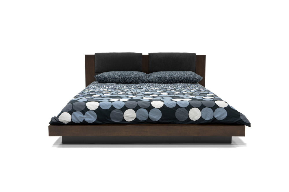Fantasia - Dark Walnut/Dark Grey Bed and Two Nightstands - View 2