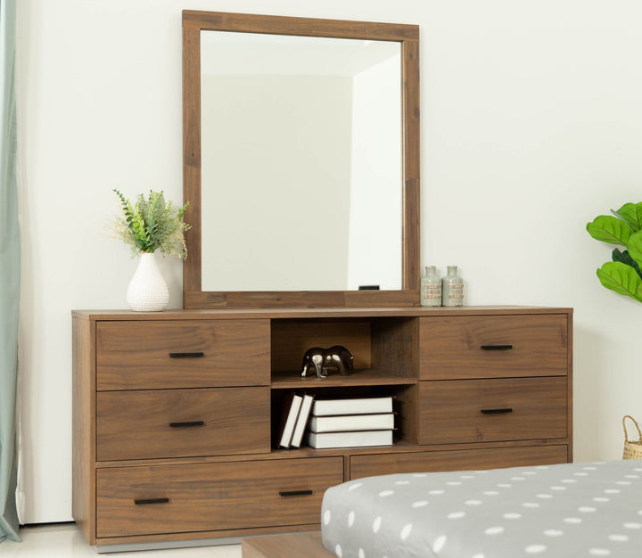 Fantasia - Contemporary Walnut &amp; Grey 4-Piece Bedroom Set