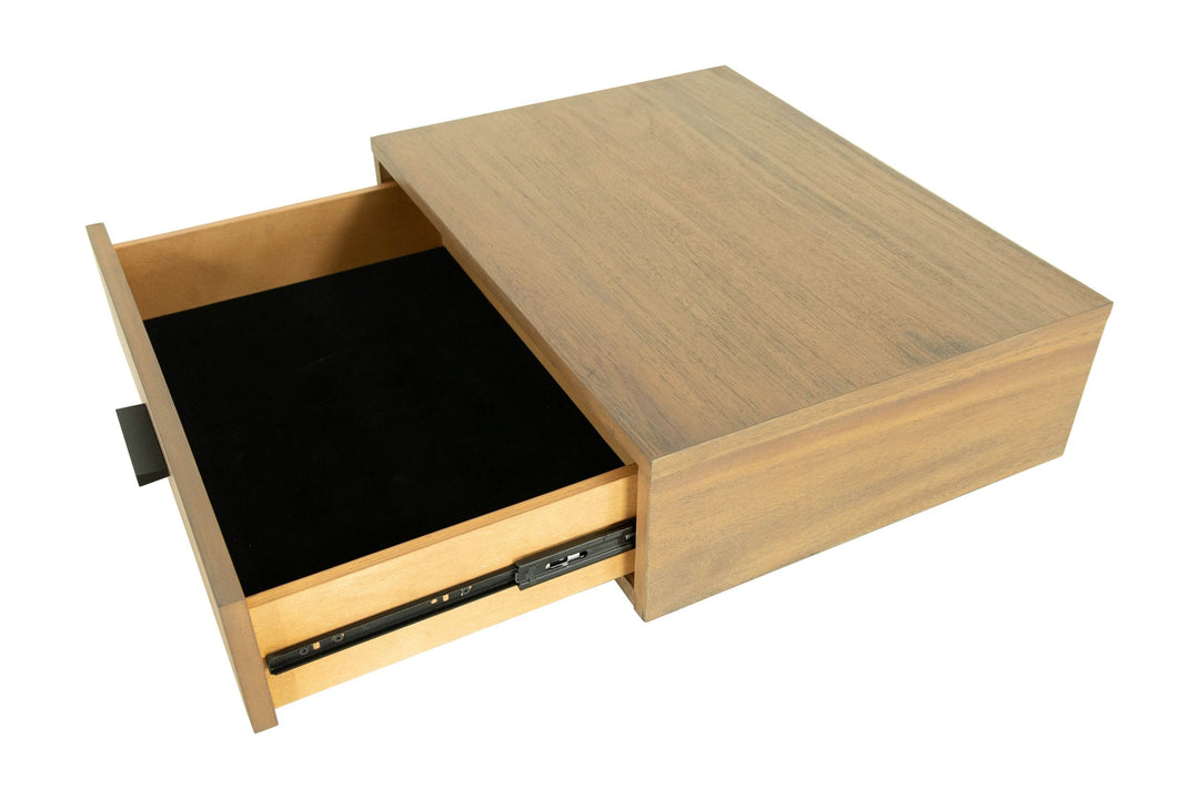 Eastern King Fantasia - Contemporary Walnut & Grey Bed with Two Nightstands