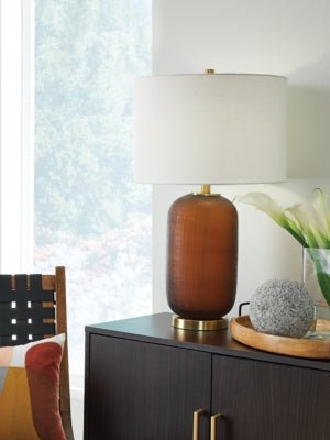 Farberman Table Lamp - Dark Brown Table Lamp modern furniture Contempo Furniture