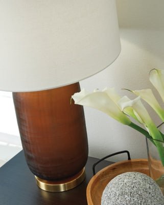 Farberman Table Lamp - Dark Brown Table Lamp modern furniture Contempo Furniture