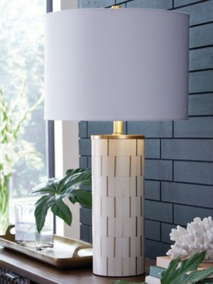 Faridworth Table Lamp - White Table Lamp modern furniture Contempo Furniture