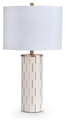 Faridworth Table Lamp - White Table Lamp modern furniture Contempo Furniture