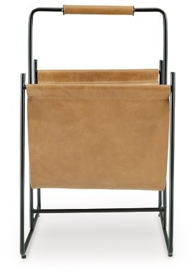 Faronworth Magazine Rack - Light Brown Storage Basket modern furniture Contempo Furniture