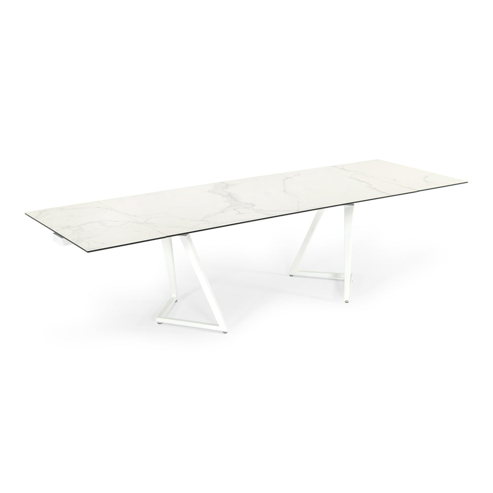 Farrell - Modern White Ceramic Extendable Dining Table - View 7