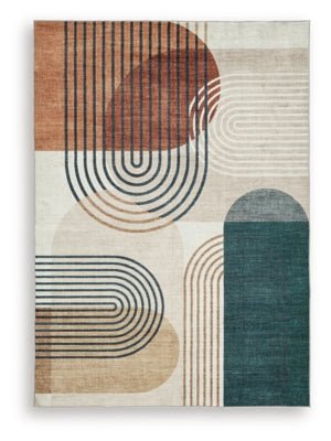 Farrendale Washable 8' x 10' Area Rug - Beige Washable Rug modern furniture Contempo Furniture