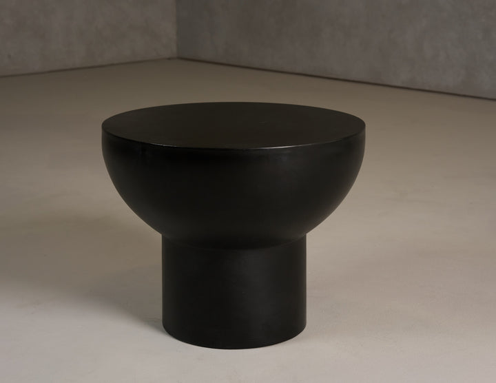 Fate  Modern Black Concrete End Table