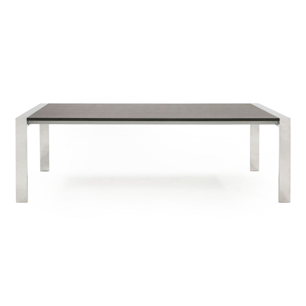 Fauna - Modern Elm Grey & Stainless Steel Chrome Dining Table