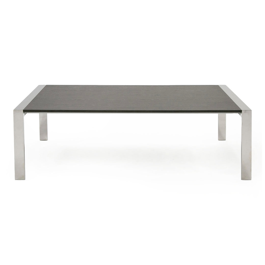 Fauna - Modern Elm Grey & Stainless Steel Chrome Dining Table