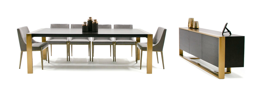 Fauna - Modern Wenge and Brass Dining Table