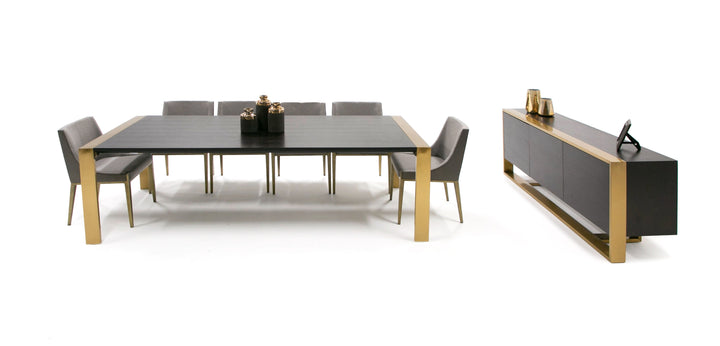 Fauna - Modern Wenge and Brass Dining Table