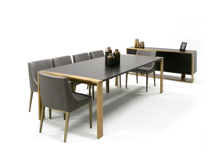 Fauna - Modern Wenge and Brass Dining Table