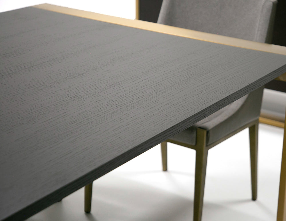 Fauna - Modern Wenge and Brass Dining Table - View 9