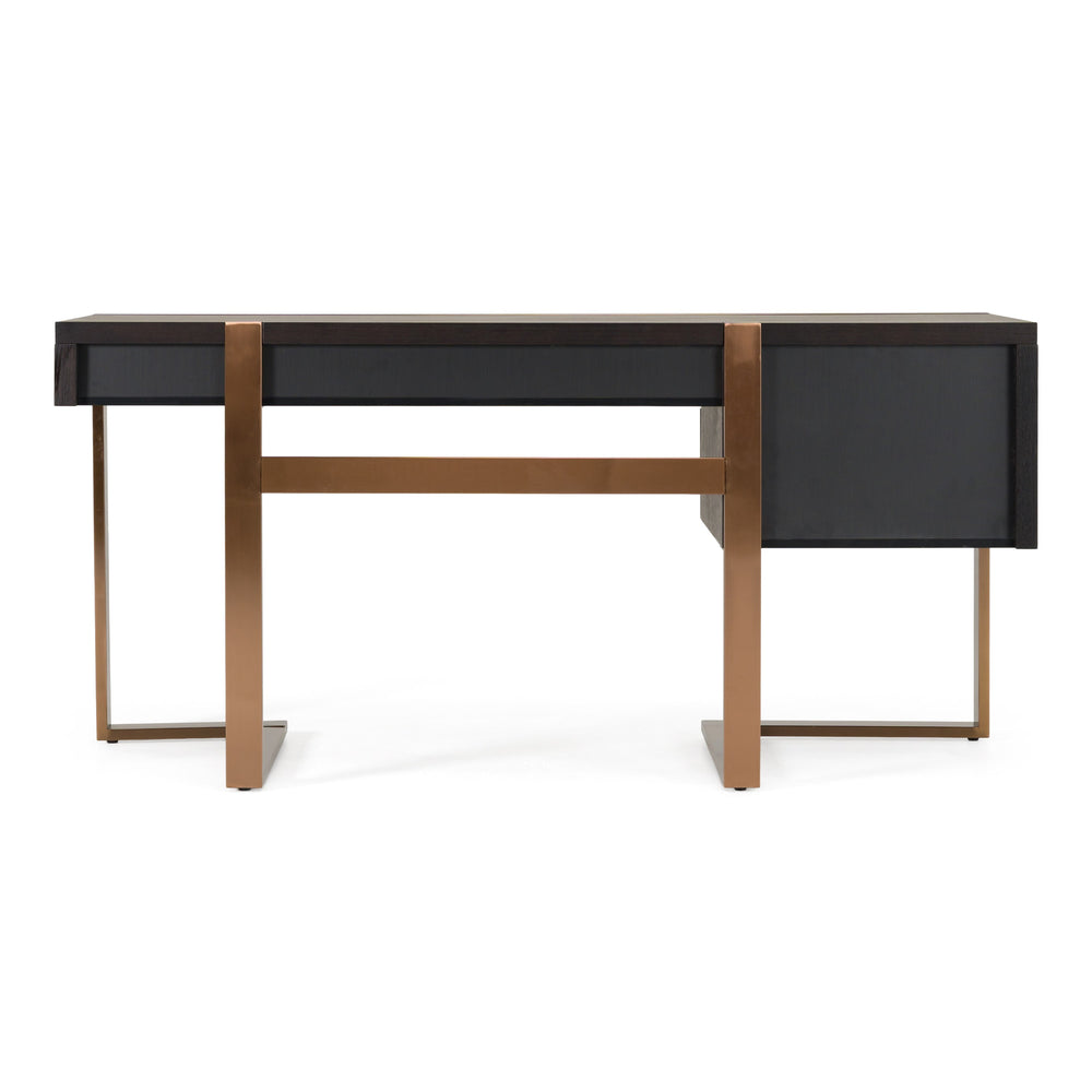 Modern Fauna Wenge and Rosegold Desk - View 5