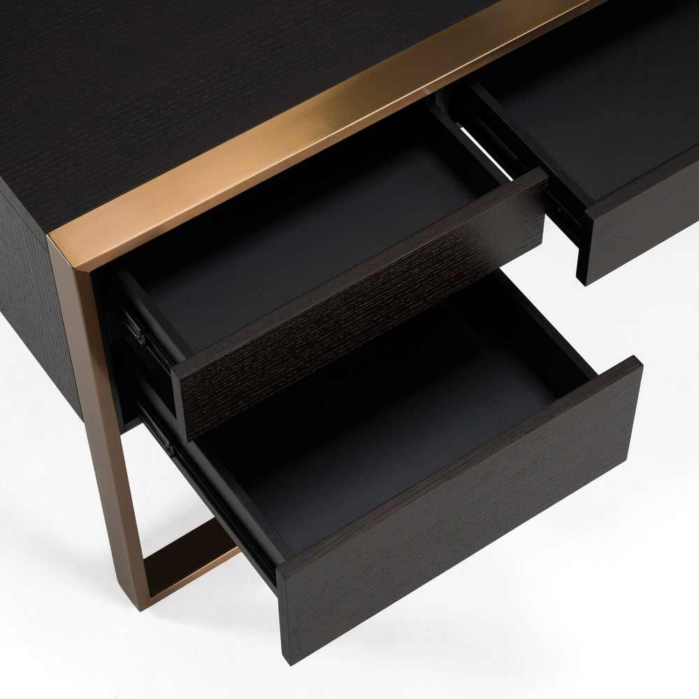 Modern Fauna Wenge and Rosegold Desk - View 6