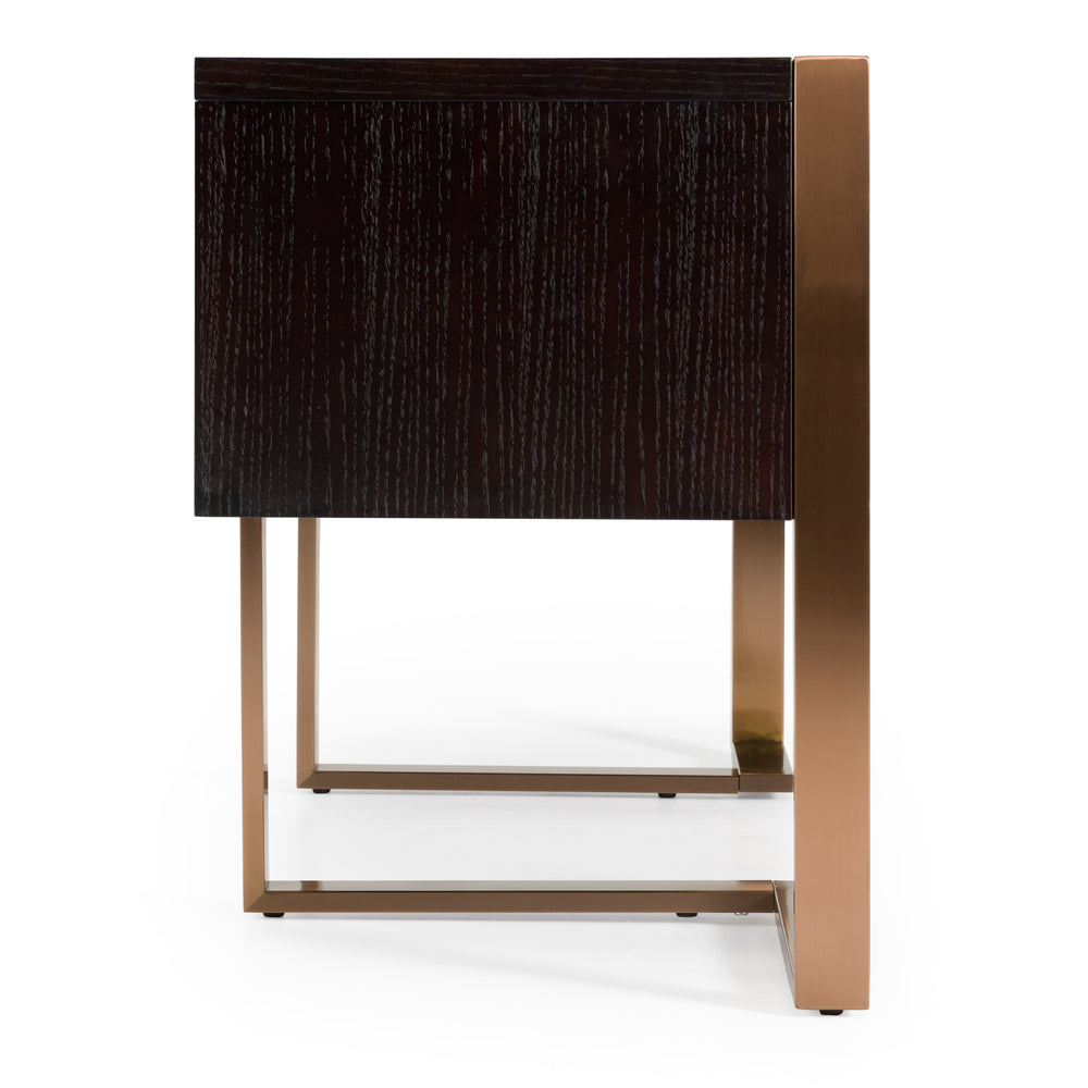 Modern Fauna Wenge and Brass Desk - View 3